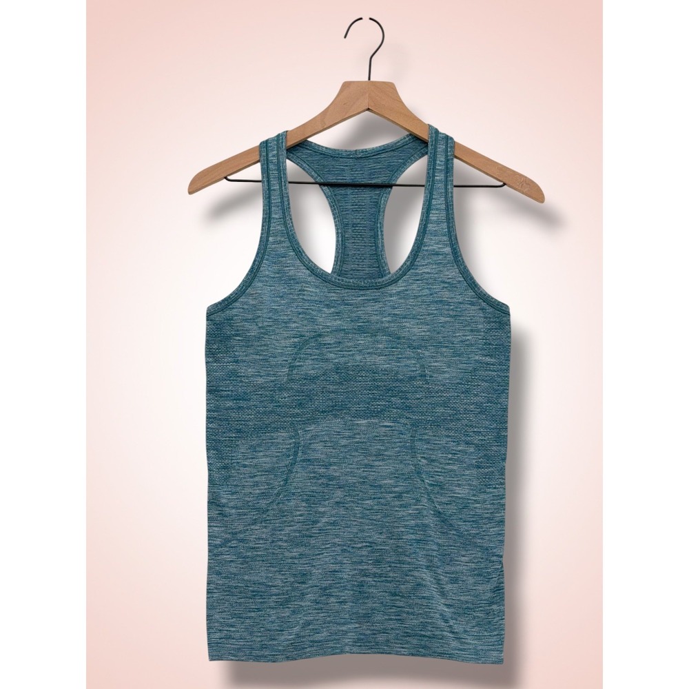 Lululemon Swiftly Tech Racerback 2.0 Teal Marled Athletic Tank Top Size 4